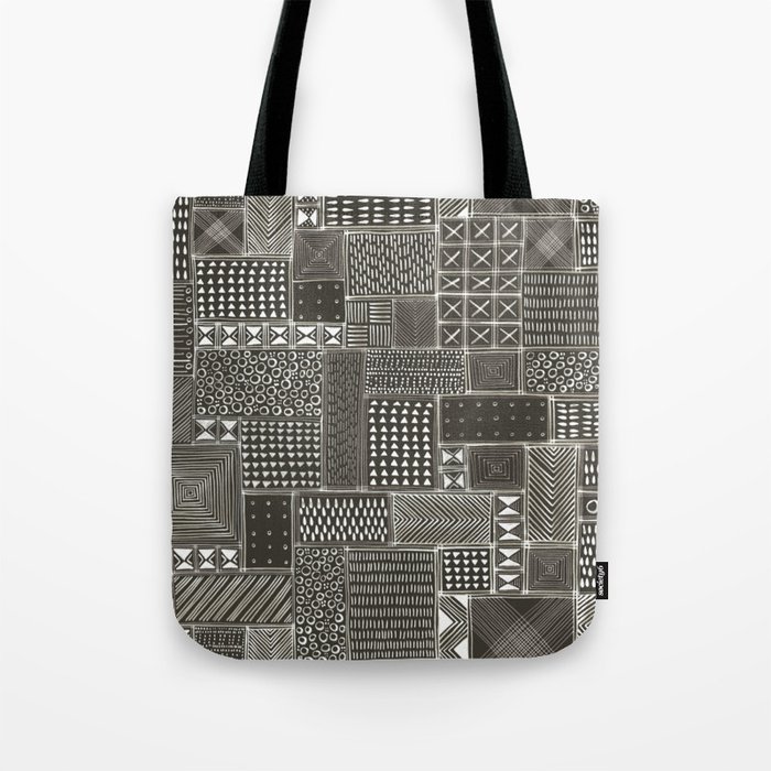 African Brown Tribal Mud Cloth Tote Bag