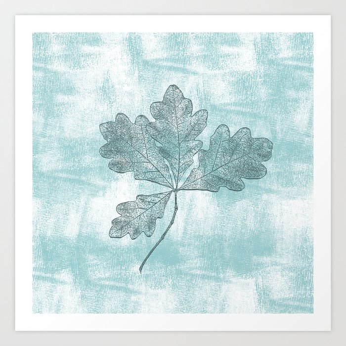 Blue Leaf Art Print by Zen and Chic | Society6