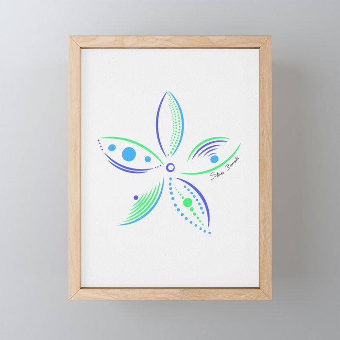 Hibiscus_blue Framed Mini Art Print