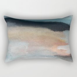 Dawn: a minimal abstract acrylic piece in pink, blues, yellow, and white Rectangular Pillow