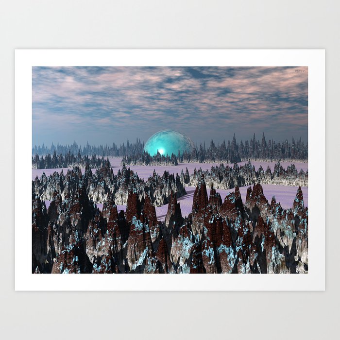 Sci Fi Landscape Art Print By Perkinsdesigns Society6