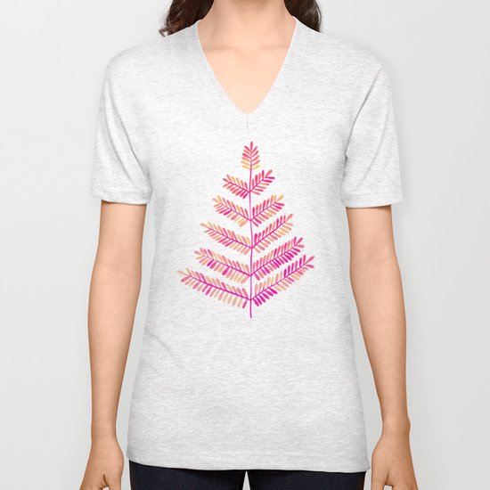 Leaflets – Pink Ombré Palette Unisex V-Neck