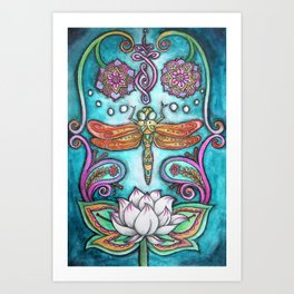 Enlightened Dragonfly Art Print