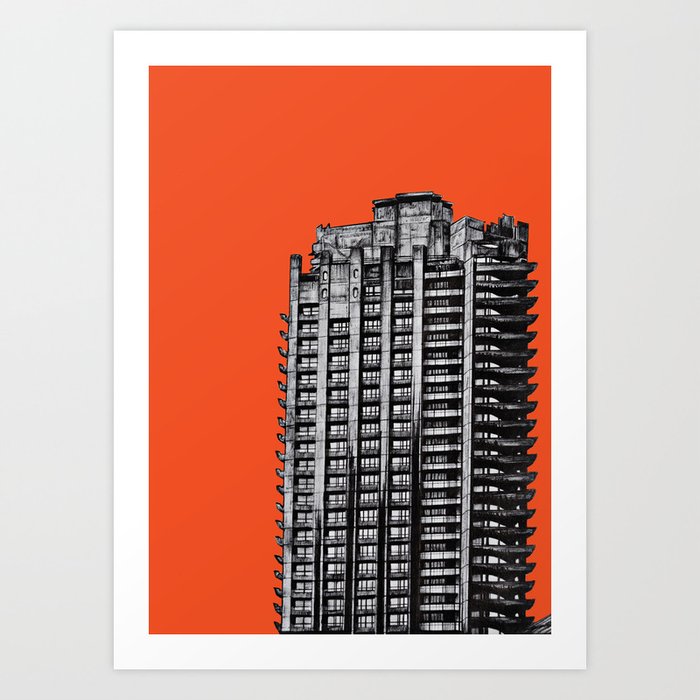 Barbican London (orange) Art Print