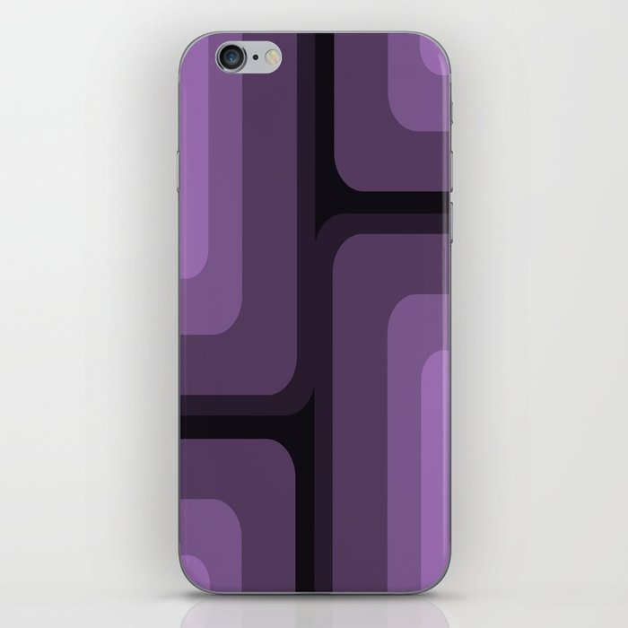Mid Century Modern Long Rectangles Dark Purple iPhone Skin