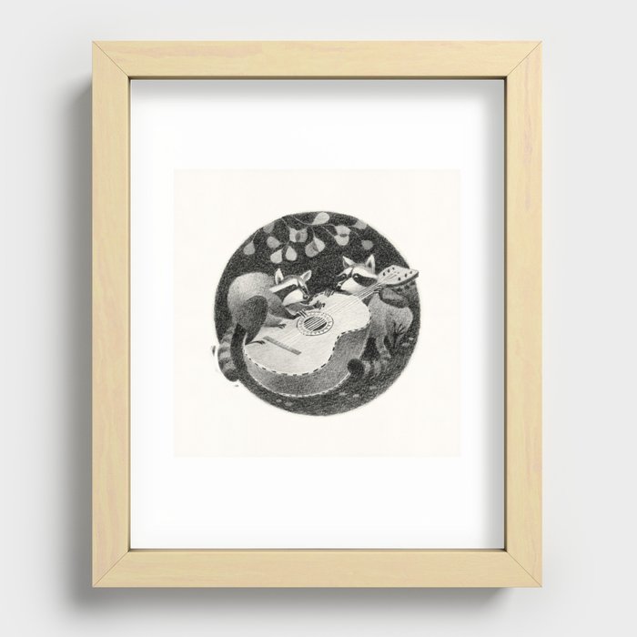 harmony - racoon Recessed Framed Print