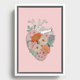 Vintage Floral Heart Framed Canvas