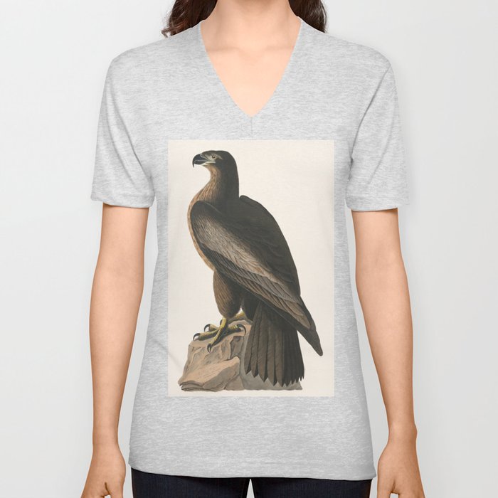 Vintage Bird Illustration, Sea Eagle V Neck T Shirt
