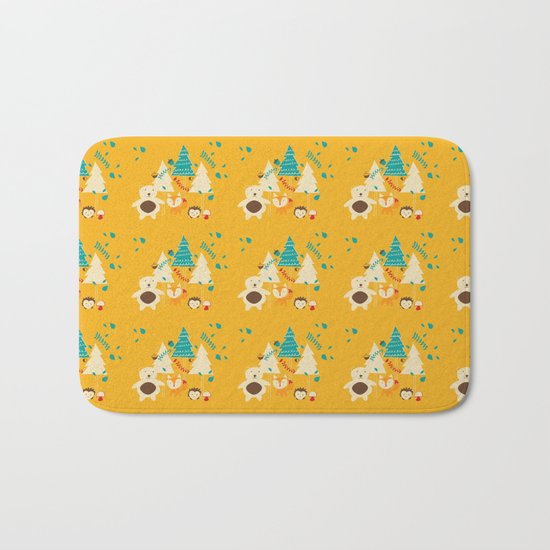 Woodland Christmas friends Bath Mat