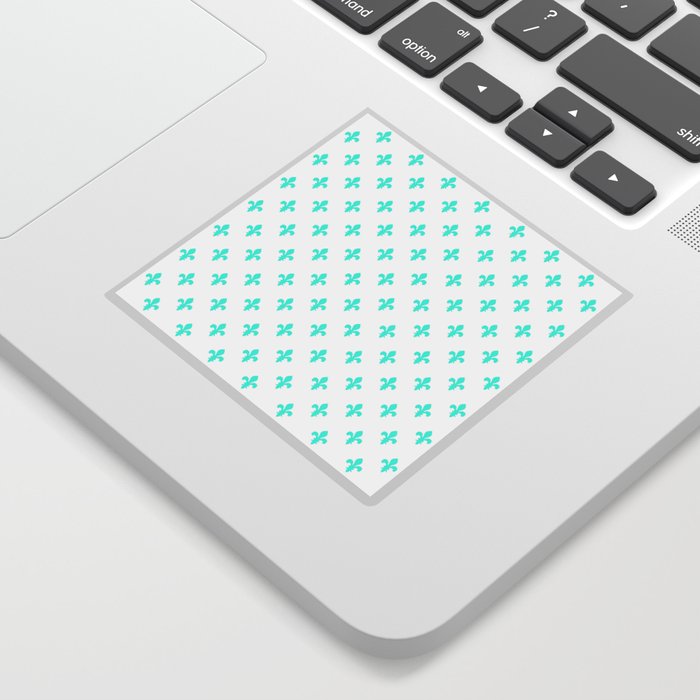 Fleur-de-Lis (Turquoise & White Pattern) Sticker