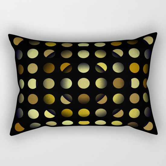 Golden moons dark circles Rectangular Pillow