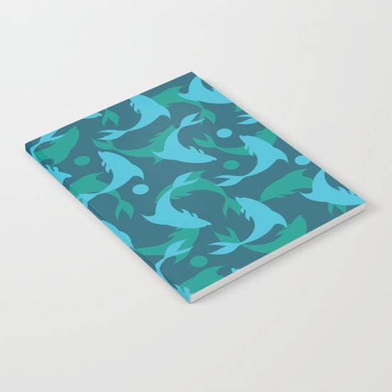 dolphins in blue Notebook