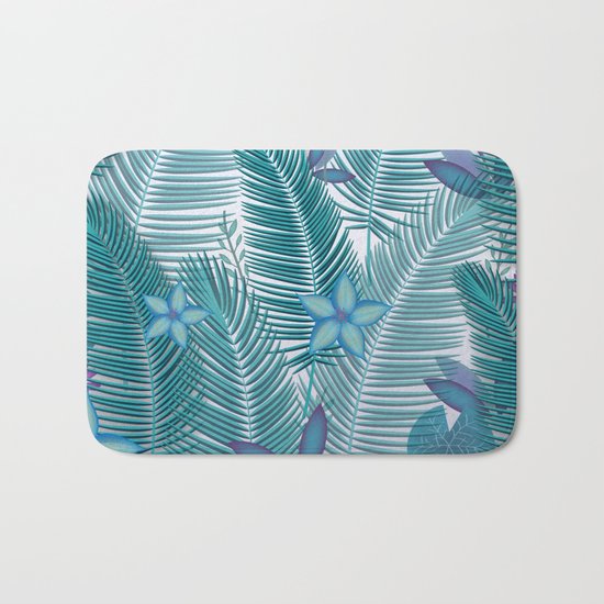 Tropical Flora Bath Mat