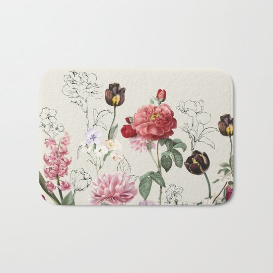 Flowers illustraion Bath Mat