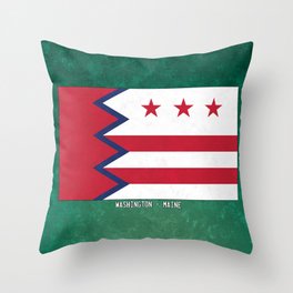 Flag of the city of Washington Maine Vexillology Local Pride Symbol Banner Throw Pillow