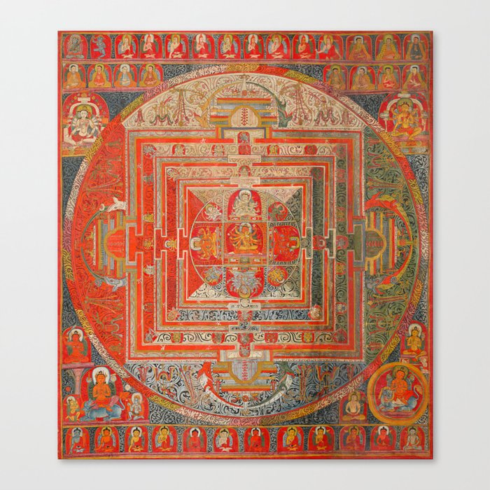 Tibetan Buddhist Mandala Manjuvajra 43 Deities Canvas Print