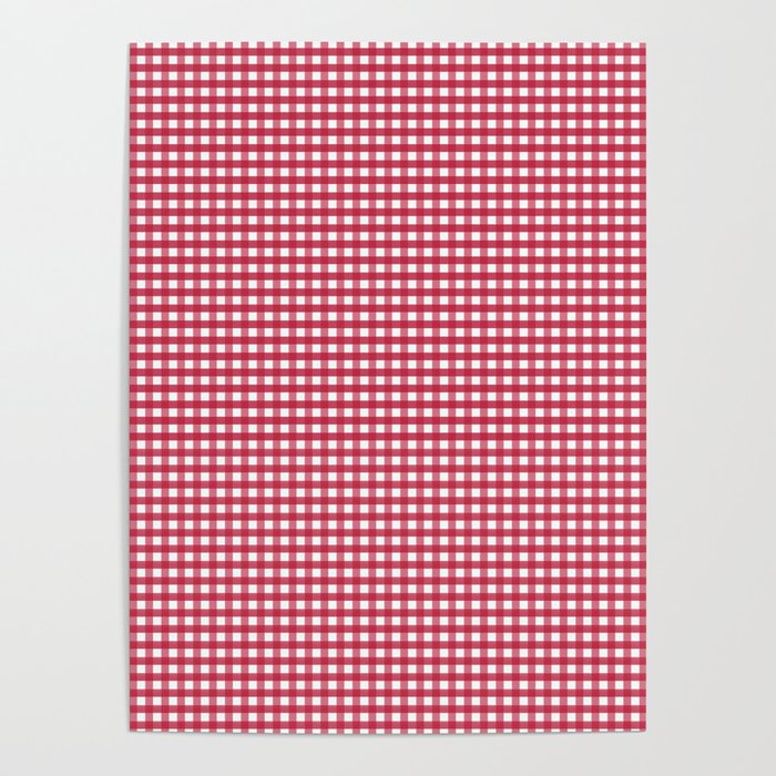 Red Gingham Check Poster