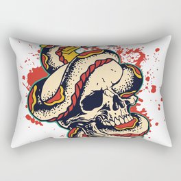 Skull and Snake Flash Art Rectangular Pillow