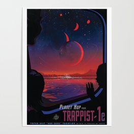 NASA Retro Space Travel Poster #13 - TRAPPIST-1e Poster