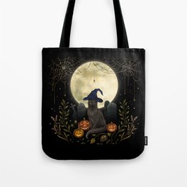 The Black Cat on Halloween Night Tote Bag
