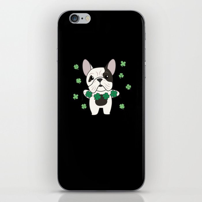 Bulldog Shamrocks Cute Animals For Luck iPhone Skin