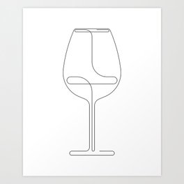 Wine glass line Art Print