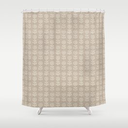 block print floral - sand Shower Curtain