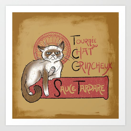 Tournee du Chat Grincheux Art Print