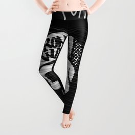 Punk rock American Graffiti ride or die black and white photograph - photography - photographs Leggings