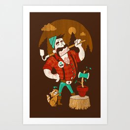 Green Thumberjack Art Print