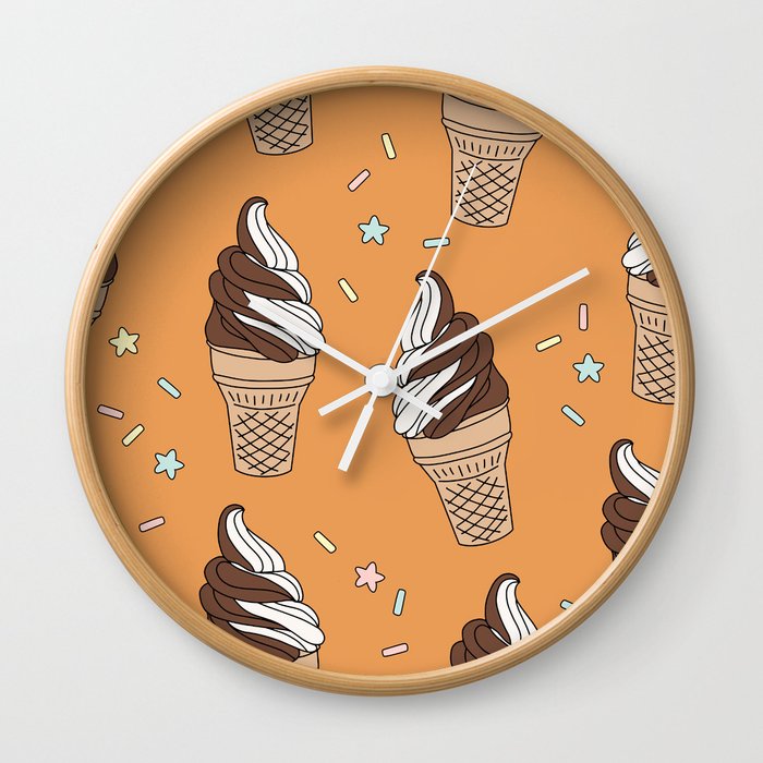Twisty Cones (Orange) Wall Clock