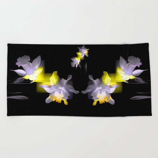 Cubist Daffodils Beach Towel