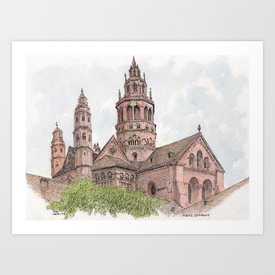 Mainz Cathedral Art Print