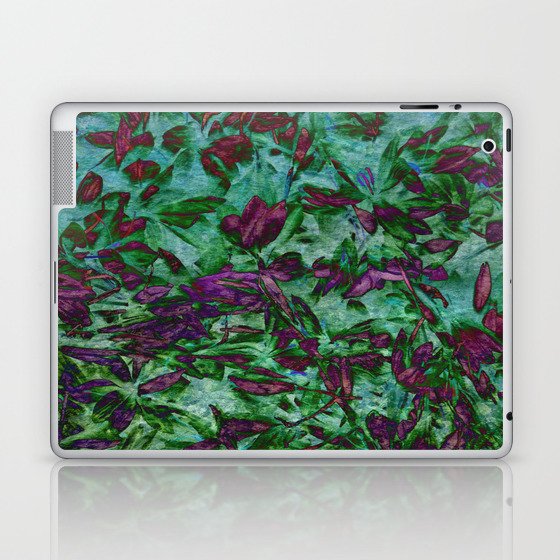 magenta green floral fairy bed Laptop & iPad Skin