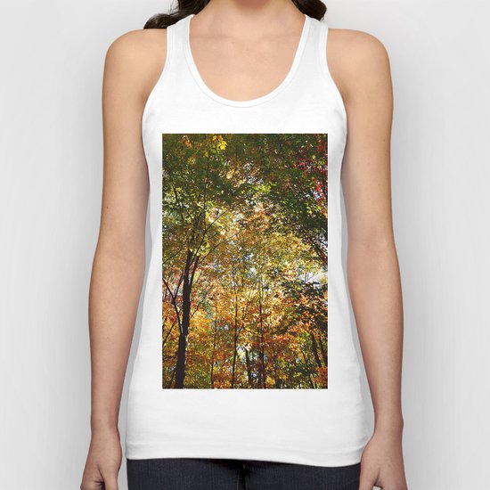 Through the Trees in October Unisex Tank Top