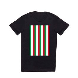 green white red stripes pattern T Shirt