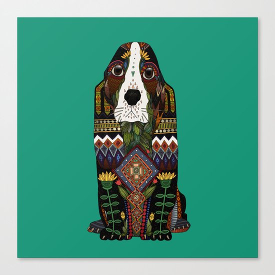 Basset Hound jade Canvas Print