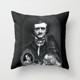 Edgar Allan Poe Portrait Throw Pillow