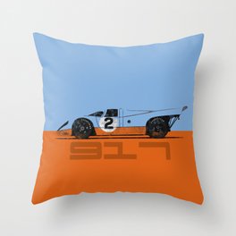 Vintage Le Mans race car livery design - 917 Throw Pillow