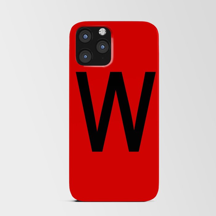 LETTER W (BLACK-RED) iPhone Card Case