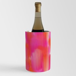 Abstract Fuchsia Pink Brushstrokes i Wine Chiller