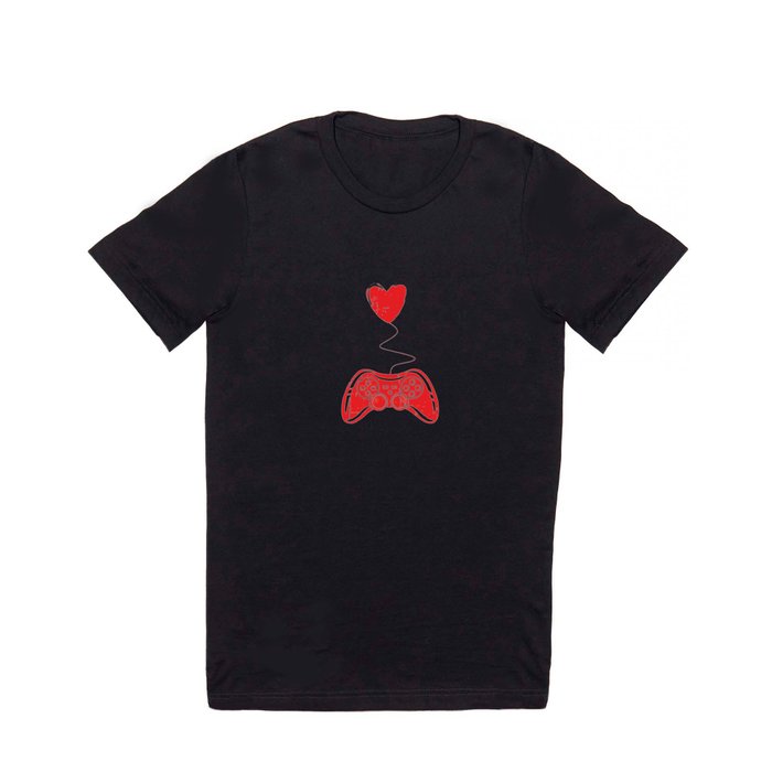 Gamer Game Gaming Hearts Day Valentines Day T Shirt