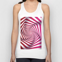 Pink & White Color Psychedelic Design Unisex Tank Top