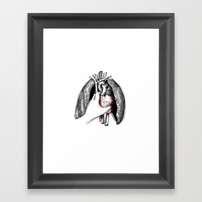 Lungs and Heart Framed Art Print
