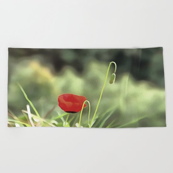 One Poppy Beach Towel