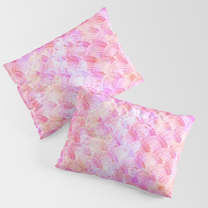 Pink waves pattern Pillow Sham