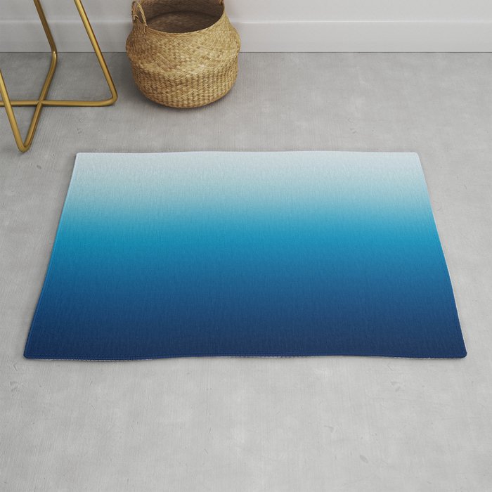 Sky and Ocean Blue Ombre Rug by annaleeblysse Society6