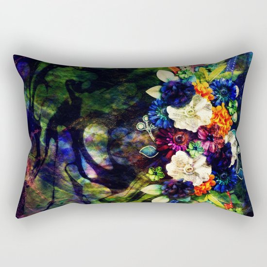 floral beauty marble Rectangular Pillow