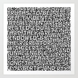 Word pattern letters typography Art Print