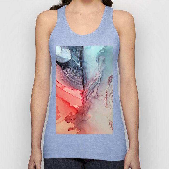 Undertow Meets Lava- Alcohol Ink Painting Tank Top